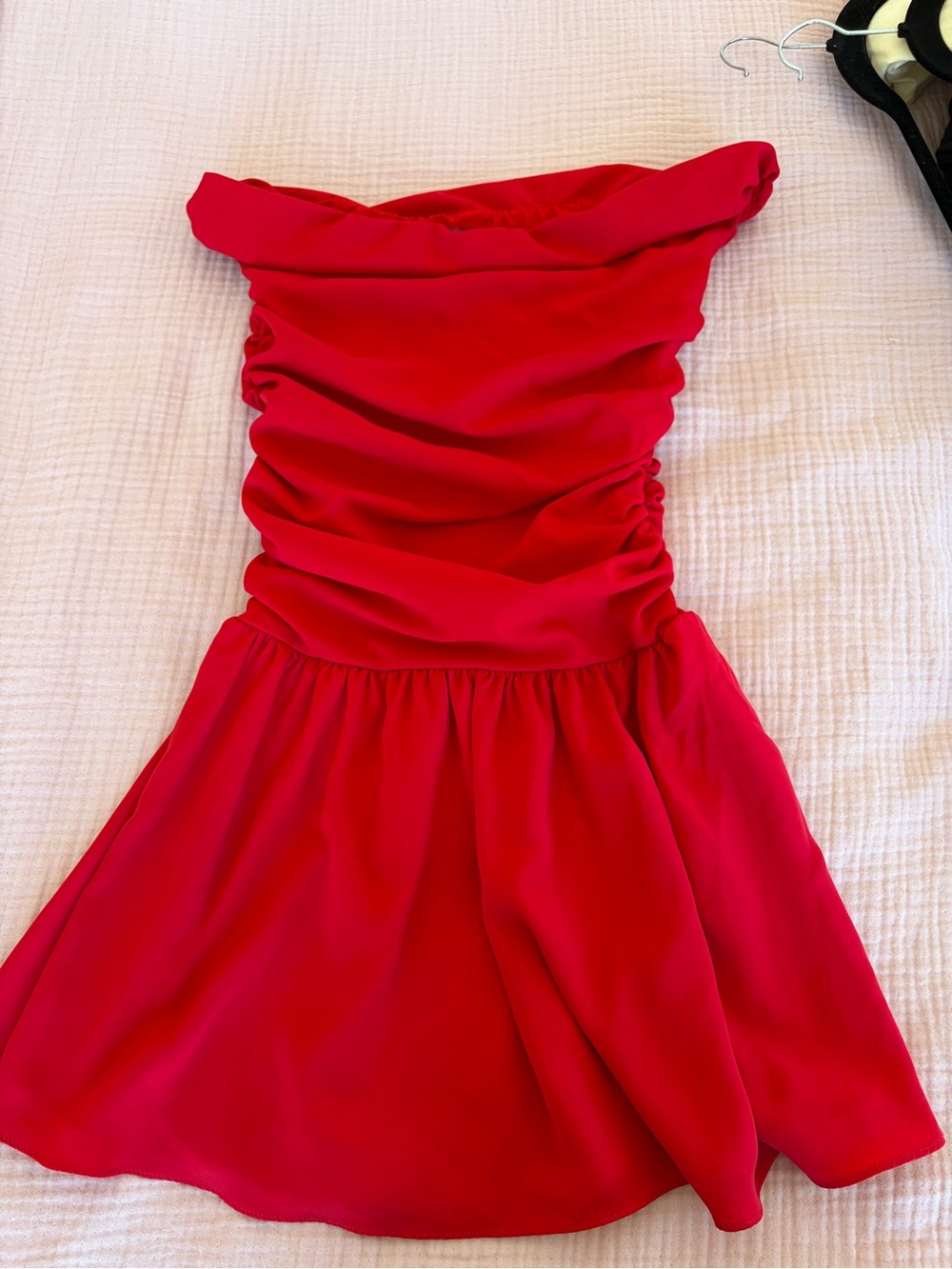 Abercrombie and Fitch Strapless Ruched Red Mini Dress